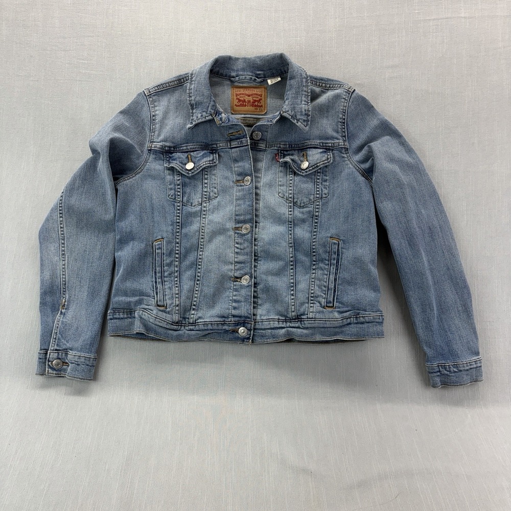 Levi's Women's Light Wash Denim Trucker Jacket Button Front Cotton XL